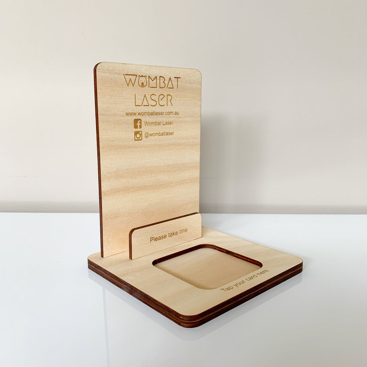 Business card + Square reader holder Wombat Laser