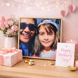 Custom Canvas Photo Print with Wooden Frame – Mother's Day Gift