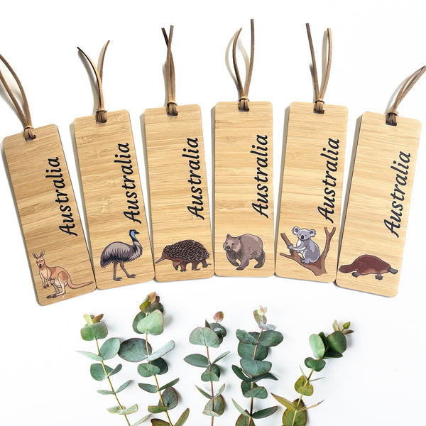 Australian wildlife bamboo bookmark
