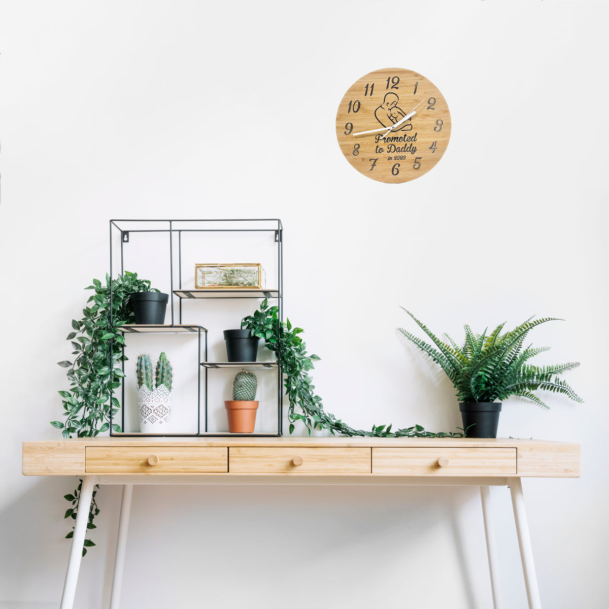 Bamboo wall clock - First Father's Day gift. – Wombat Laser