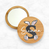 Personalised alphabet bunny pocket mirror