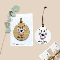 Personalised first Christmas koala ornament