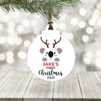 Personalised first Christmas koala ornament