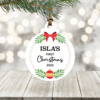 Personalised baby first Christmas ornament