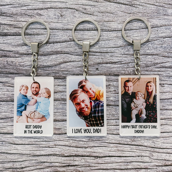 Personalised photo keyring Father's Day gift – Wombat Laser