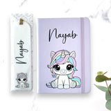 Personalised unicorn stationery gift set