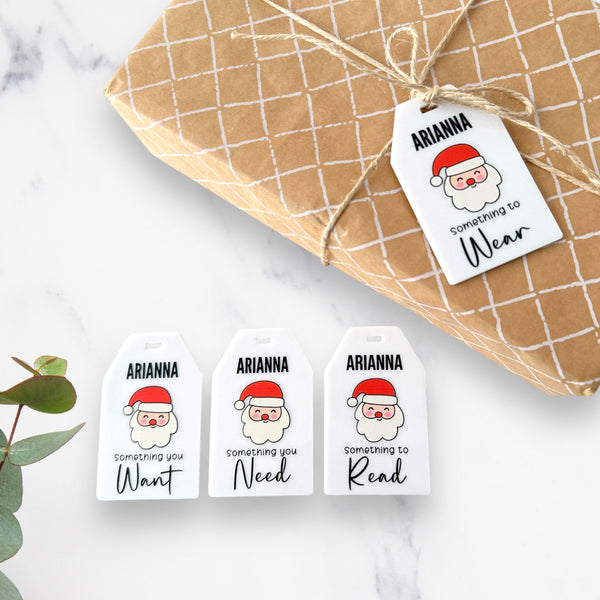 Personalised Christmas acrylic gift tags / 4 Christmas gift rules