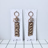 Personalised Wooden Name Keychain with Flower Charm