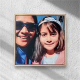 Custom Canvas Photo Print with Wooden Frame – Mother's Day Gift