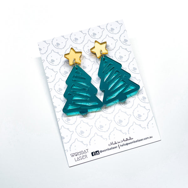 Christmas tree drop earrings / dangle earrings