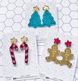 Christmas candy cane drop earrings / dangle earrings