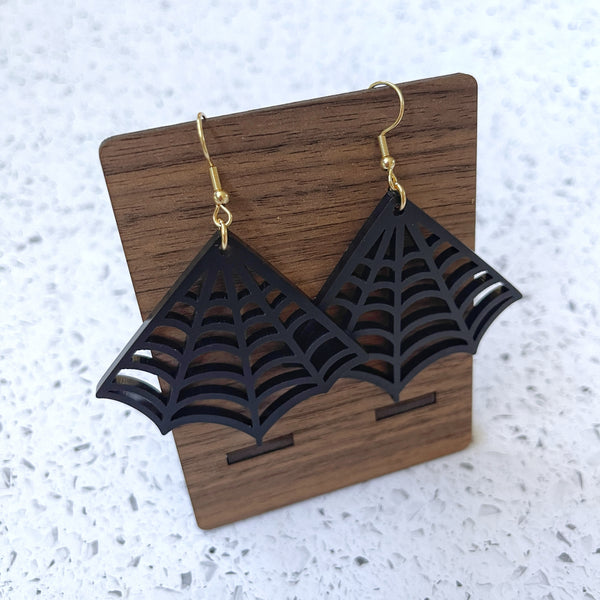 Halloween spiderweb dangle earrings