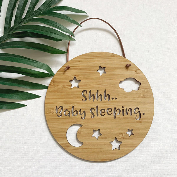 Baby sleeping sign/door/wall hanging - 19cm or 29cm
