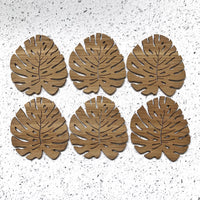 Wooden coasters - Monstera leaf design