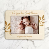 Personalised wooden photo frame - Leaves design
