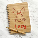 Bunny bamboo cover notebook