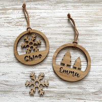Personalised Christmas tree ring ornament