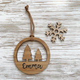 Personalised Christmas tree ring ornament