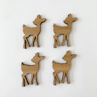 Deer-shaped bamboo pieces, set of 4