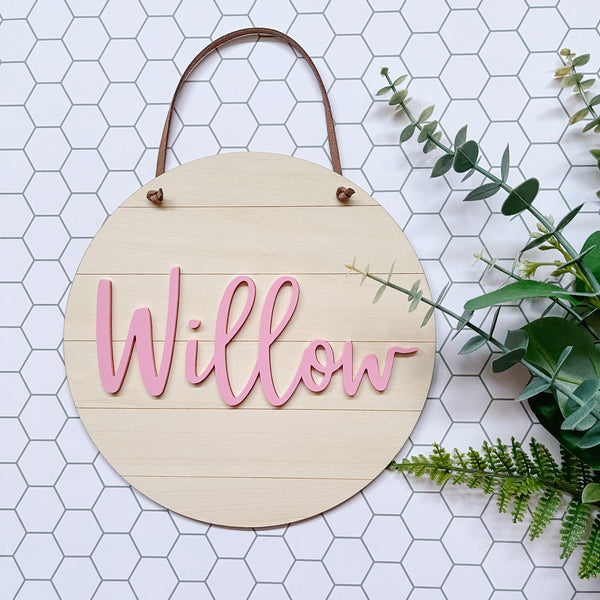 Shiplap name plaque wall hanging