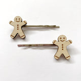 Gingerbread man hair pins