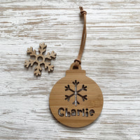 Personalised snowflake Christmas ornament