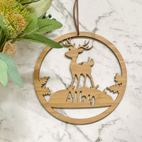 Personalised reindeer hoop plaque