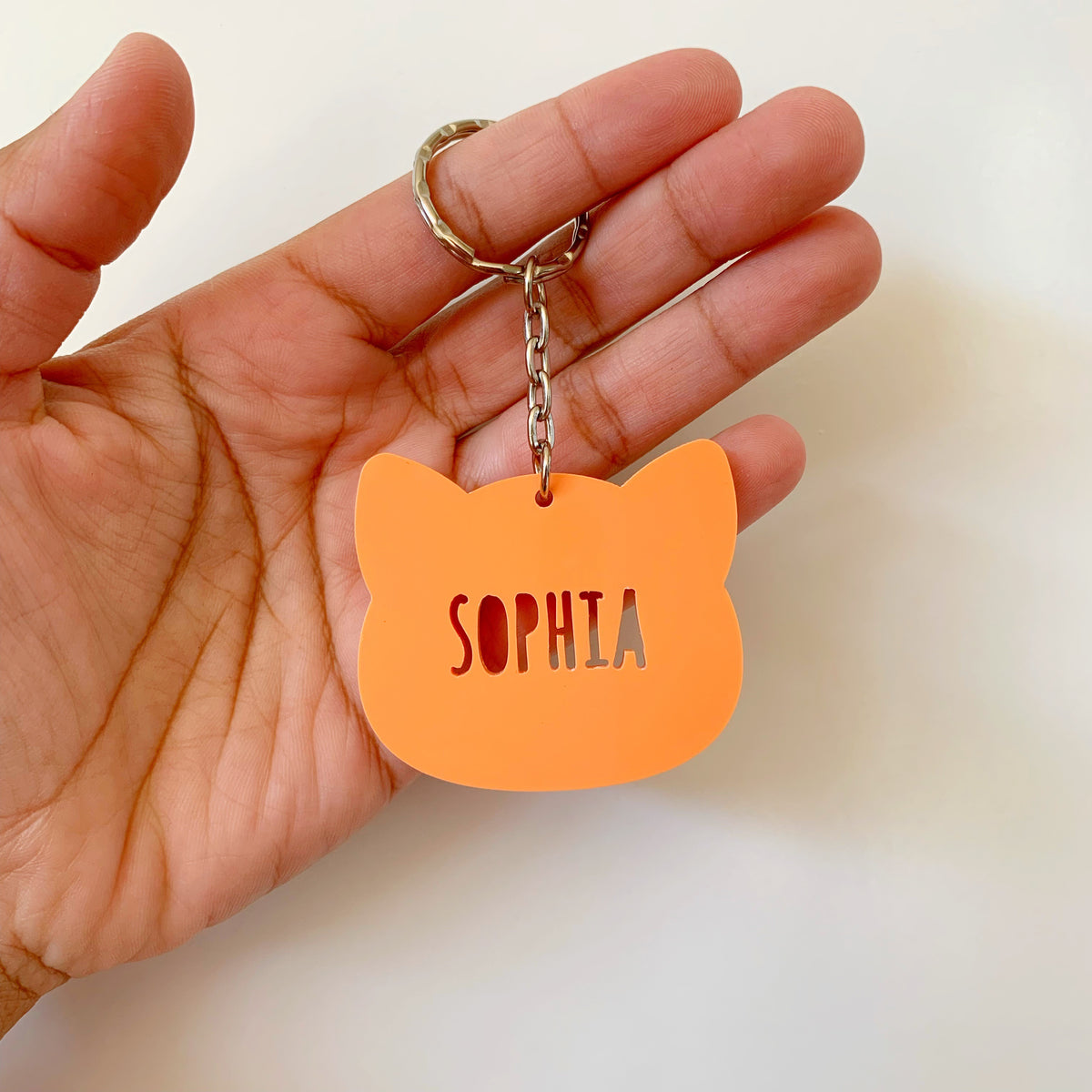 Personalised kitty cat keychain Wombat Laser