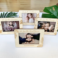 Personalised wooden photo frame - Detailed monstera design