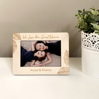 Personalised wooden photo frame - Detailed monstera design