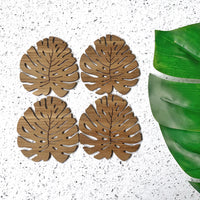 Wooden coasters - Monstera leaf design