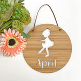 Girl in tutu name plaque/wall hanging