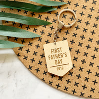 First Father’s Day Wooden Keychain / Keyring