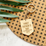 First Father’s Day Wooden Keychain / Keyring