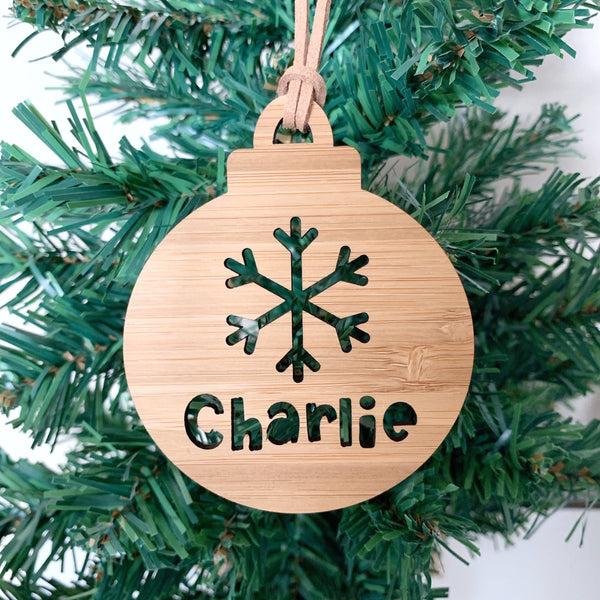 Personalised snowflake Christmas ornament