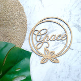 Personalised wall decor - Double hoops with leaves design