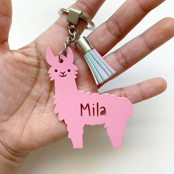 Personalised llama bag tag / acrylic keyring