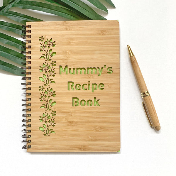 Recipe bamboo cover notebook