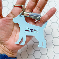 Personalised puppy dog bag tag / acrylic keyring