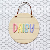 Shiplap rainbow coloured name plaque / wall hanging