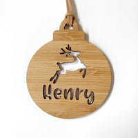 Personalised reindeer Christmas ornament