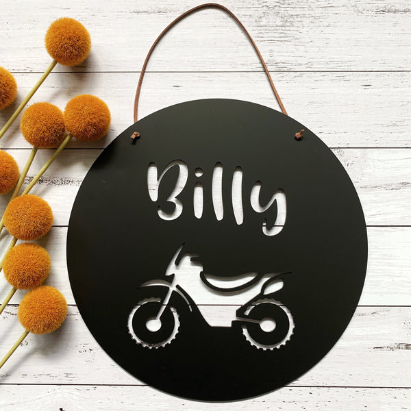 Personalised dirt bike plaque/wall hanging