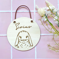 Timber name plaque - Bunny rabbit