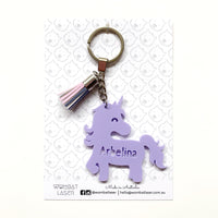 Personalised unicorn bag tag / acrylic keyring