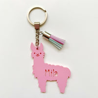 Personalised llama bag tag / acrylic keyring