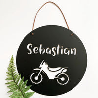Personalised dirt bike plaque/wall hanging