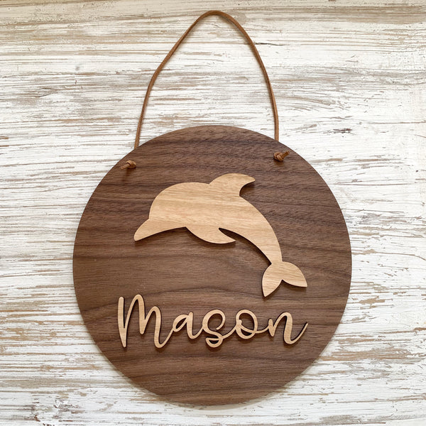 Personalised 3D dolphin plaque