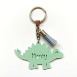 Personalised stegosaurus dinosaur bag tag / acrylic keyring