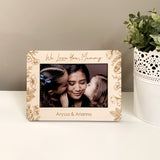 Personalised wooden photo frame - Floral design