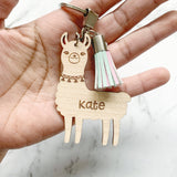 Personalised llama keyring